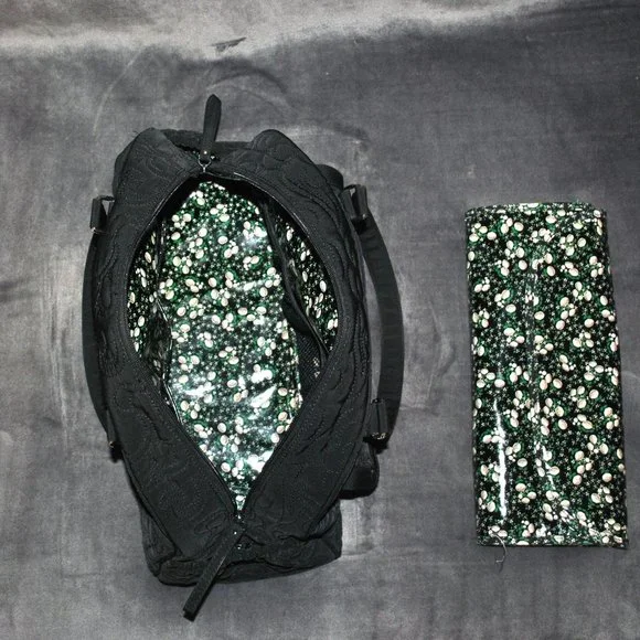 Vera Bradley Ultimate Baby Black Quilted Diaper Bag w/ Changing Pad - Picture 7 of 14